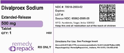 MM3 - Divalproex Sodium 500mg 70518 2003 02